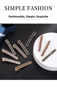 Sparkling rhinestone hair clips in multiple colors with elegant gold alloy base
