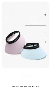 Close-up of UPF50+ breathable PVC sun visor with UVA and UVB protection details