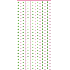 Halloween party fringe curtain with pink crowns and green witch hats patterns