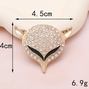 Goldener Fuchs-Anhänger mit Straßsteinen für DIY, 4,5cm x 4cm groß und 6,9g schwer
