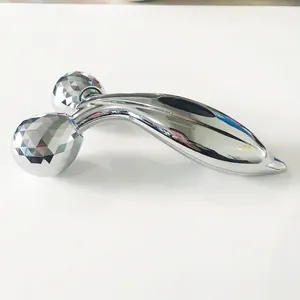 Professional 3D roller massager with metallic finish for face lifting and firming skin