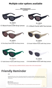 Close-up of polarized cat eye sunglasses in various frame colors including black and cream