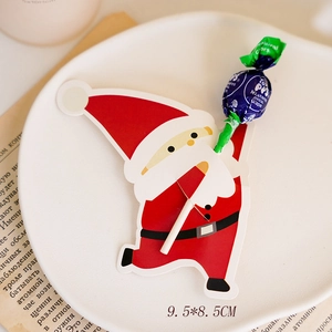 Lollipop decorative card featuring Santa Claus cartoon design in 9.5x8.5cm size