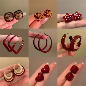 Boucles D'oreilles En Résine Imprimé Léopard Vintage Pour Femmes Bijoux Géométriques Carré Cœur Noeud Avec Tige En Argent Sterling 925