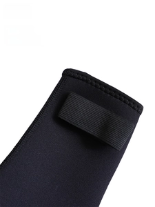 Detail of 3mm neoprene diving sock with secure cuff binding and adjustable hook-and-loop strap