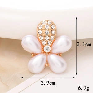Colgante flor de perlas rosas con pedrería para fundas de móvil y accesorios DIY 3.1cm