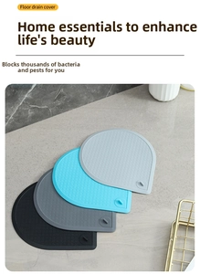 Set di quattro copri scarico in silicone grigio e blu con trama antiscivolo rinfusa