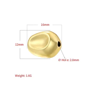 Golden irregular baroque bead accessory 16mm x 12mm for DIY bracelet and necklace jewelry