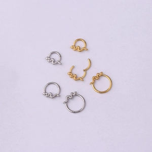 Anneaux de piercing serpent 16G en acier inoxydable doré et argenté