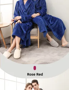 Detail showing the thick waffle texture fabric and high-quality stitching of the bathrobe