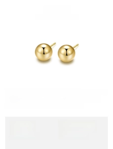 Detailed size chart of S925 sterling silver ball stud earrings from 2mm to 10mm diameter
