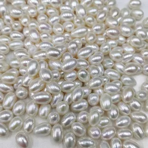 7.5-8mm natural freshwater rice pearls with high luster for DIY jewelry making