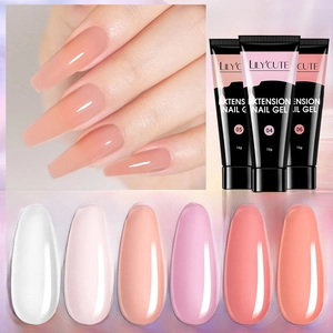 LILY'CUTE 15ml extension nail gel set with tubes and diverse nude color nail samples