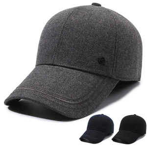 Winter Wool Blend Baseball Cap With Ear Flaps Windproof Warm Thickened Outdoor Hat For Men