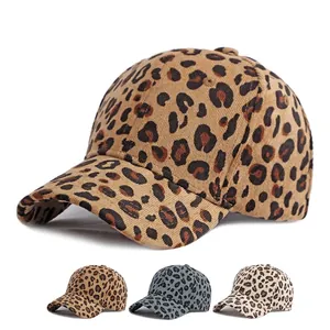 Leopard Print Baseball Cap Corduroy Hard Top Sun Protection Outdoor Fashion Retro Adjustable Hat For Men Women