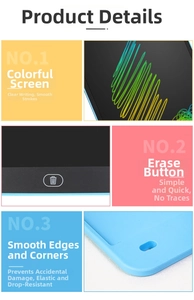 12-inch LCD writing tablet featuring color screen, one-click clear and safe rounded edges