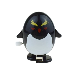 Jouet pingouin mécanique à remonter avec sourcils jaunes pour cadeau de Noël