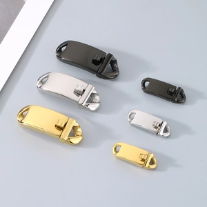 Polished stainless steel Cuban chain clasps in black, gold, and silver in two sizes