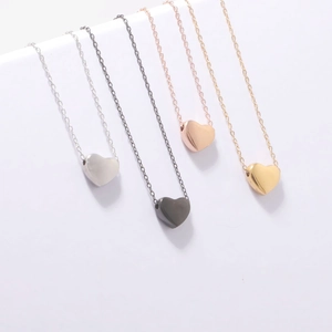 Heart Pendant Necklace For Women Men Polished 304 Stainless Steel Chic Aesthetic Simple Sweet Jewelry Gift