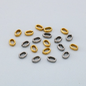 Gold and gunmetal plated stainless steel oval jump rings for DIY jewelry necklaces