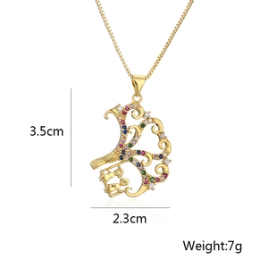Dimensions of gold tree of life necklace with colorful zircons: 3.5cm height, 7g weight