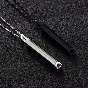 Stainless steel anxiety breathing necklace mindfulness meditation pendant stress relief jewelry 2pcs