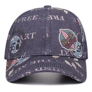 Gorra de béisbol de mezclilla con grafitis vintage y parche bordado Beach Calling