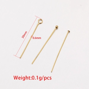 30mm golden stainless steel head pins and ball pins for DIY jewelry making accessories