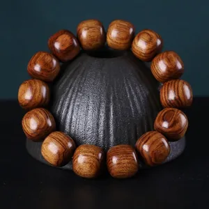 Bracelet en Perles de Bois de Santal Naturel et Palissandre pour Hommes Femmes Style Ethnique Méditation Zen Bracelet Élastique Classique en Perles de Bois