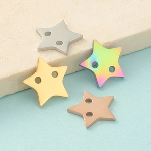 Star Charms Stainless Steel Gold Plated Connectors Mirror Polished For Jewelry Making DIY Craft Supplies