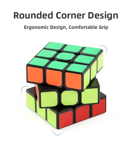 Detail of the 3x3 speed cube showing rounded corners for smooth ergonomic rotation