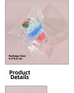 Detail of creative ice cream sundae keychain with colorful cream layers and gold chain