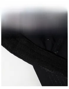 Detail of the widened sweatband on a breathable black baseball cap with PARD branding