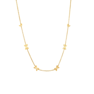 Collier Pendentif Papillon Acier Inoxydable Plaqué Or Élégant Vintage Chaîne De Clavicule Pour Femmes Bijoux De Mode