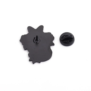 Halloween cartoon skeleton butterfly alloy brooch with black rubber clutch pin back