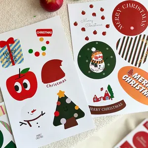 Série d'Autocollants de Noël Édition Limitée Hiver Étiquettes Décoratives en Papier Kraft pour Emballage Cadeau Autocollants