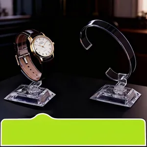 Watch Display Stand Transparent Acrylic C-Shaped Bracelet Holder Countertop Jewelry Rack Detachable Clear Minimalist