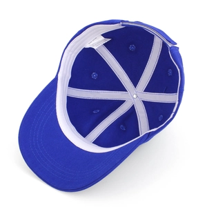 Detail view of cotton baseball cap interior with sweatband and 52cm size label