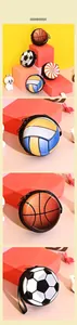 Monederos redondos mini con patrones de baloncesto, fútbol y voleibol para regalos