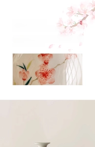Close-up of hand-painted peach blossoms on a premium ceramic mug with detailed floral art