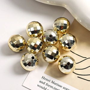 Faceted golden plated CCB craft beads for DIY jewelry making necklaces and bracelets