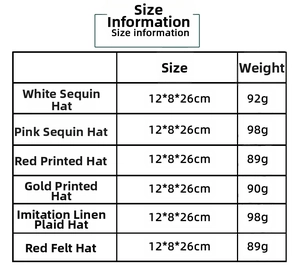 Size specifications for 9-inch standing Santa Claus dolls in various colors and designs