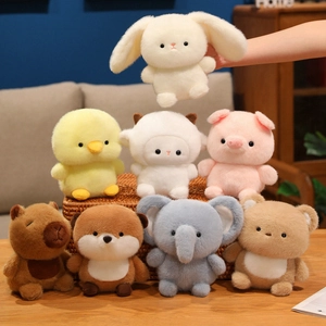 Cute Animal Plush Toys Soft Stuffed Capybara Rabbit Sheep Bear Elephant Duck Otter Dolls Kawaii Desktop Companion Home Decor