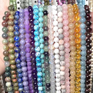 Natural Gemstone Round Loose Beads Polished Smooth Stone For DIY Jewelry Making Bracelet Necklace Accessory