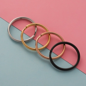 Flat stainless steel split key rings in silver, gold, rose gold and black finishes