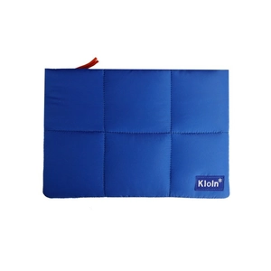 Quilted blue laptop sleeve made of padded space cotton for 11 and 13 inch tablets