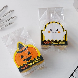Halloween gift bags with ghost and pumpkin patterns for cookies and candy packaging