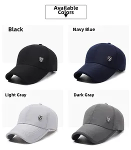 Grille de casquettes de baseball en mesh en noir, bleu marine, gris clair et foncé