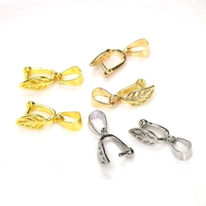 Cierres de colgante de hoja calada en oro de 14K, acabados en oro y plata
