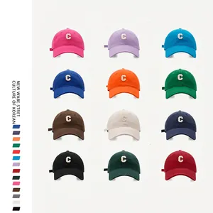 Classic cotton baseball cap with embroidered C logo available in 12 vibrant colors